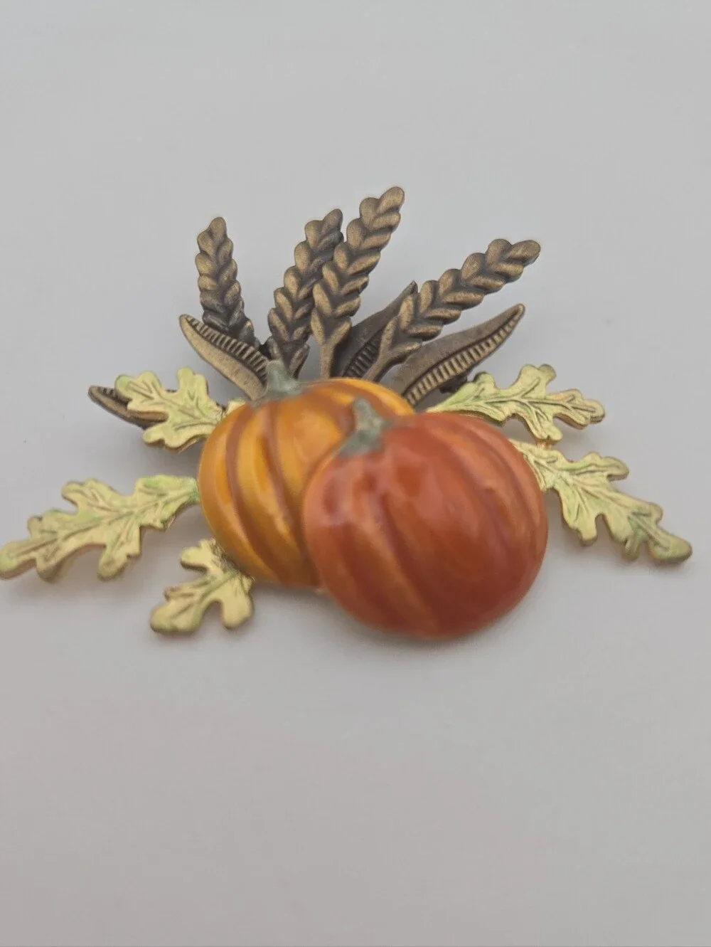 Vintage KC Pumpkin Harvest Brooch Pin